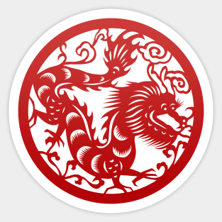 Chinese Zodiac Dragon in Red Sticker